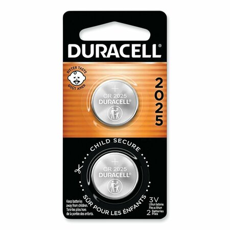 DURACELL Lithium Coin Battery, 2025, PK2 DURDL2025B2PK